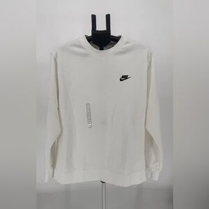Nike Crewneck Sweatshirt Classic Logo Pullover Casual White Men XL BV2662-100